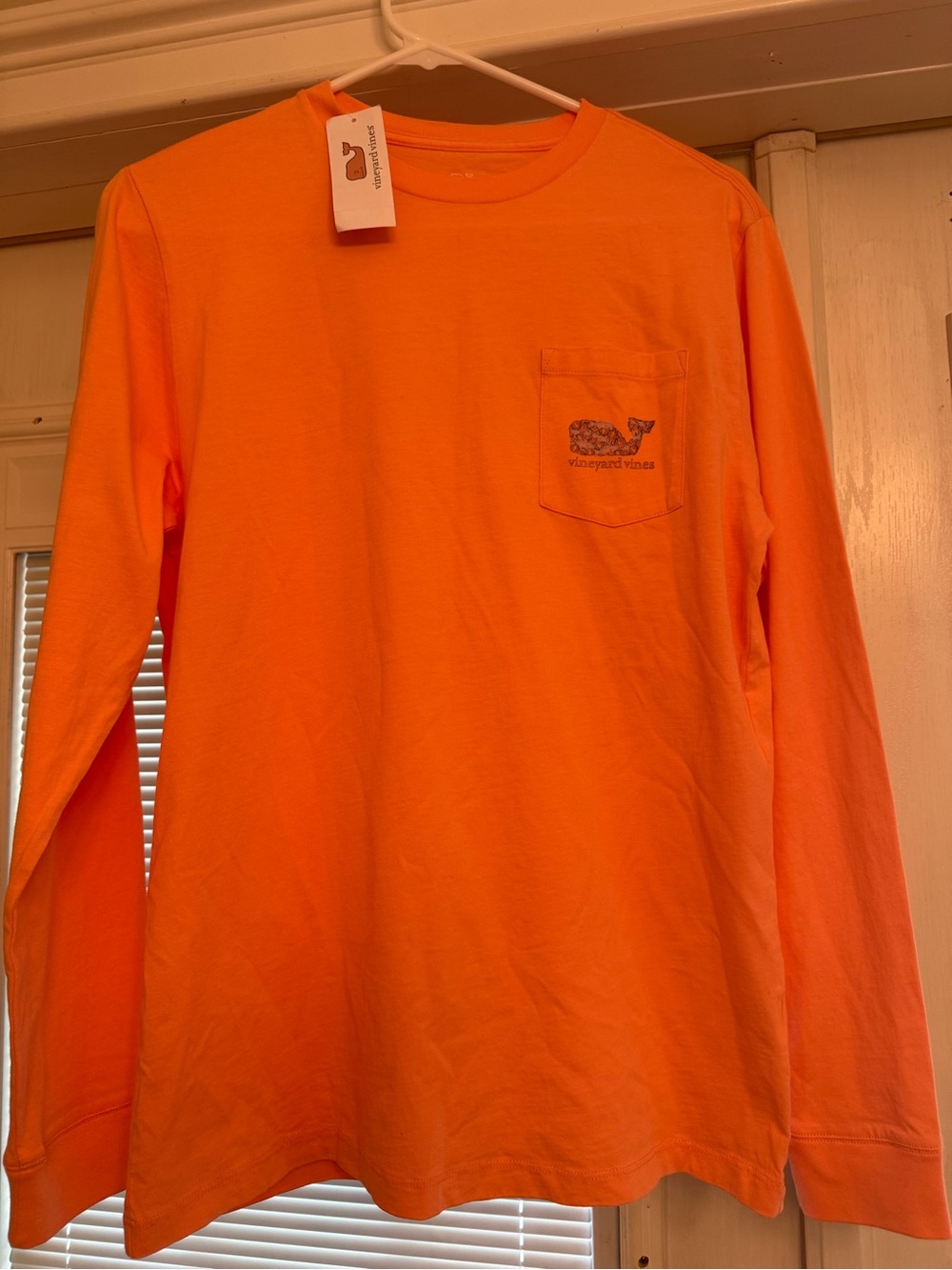 Vineyard Vines Men’s Long-Sleeve Pocket Tee — peach